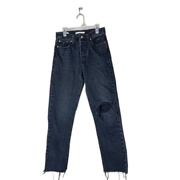 Levi’s Premium Wedgie Straight Distressed Jeans Size 25 - Picture 1 of 9